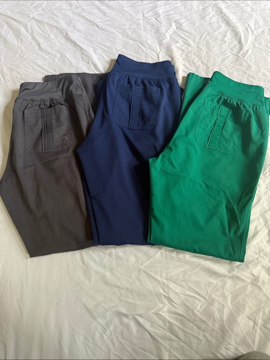 healing hands Pants - healing hands Boot Cut Scrub Pants in Charcoal, Navy & Emerald Green